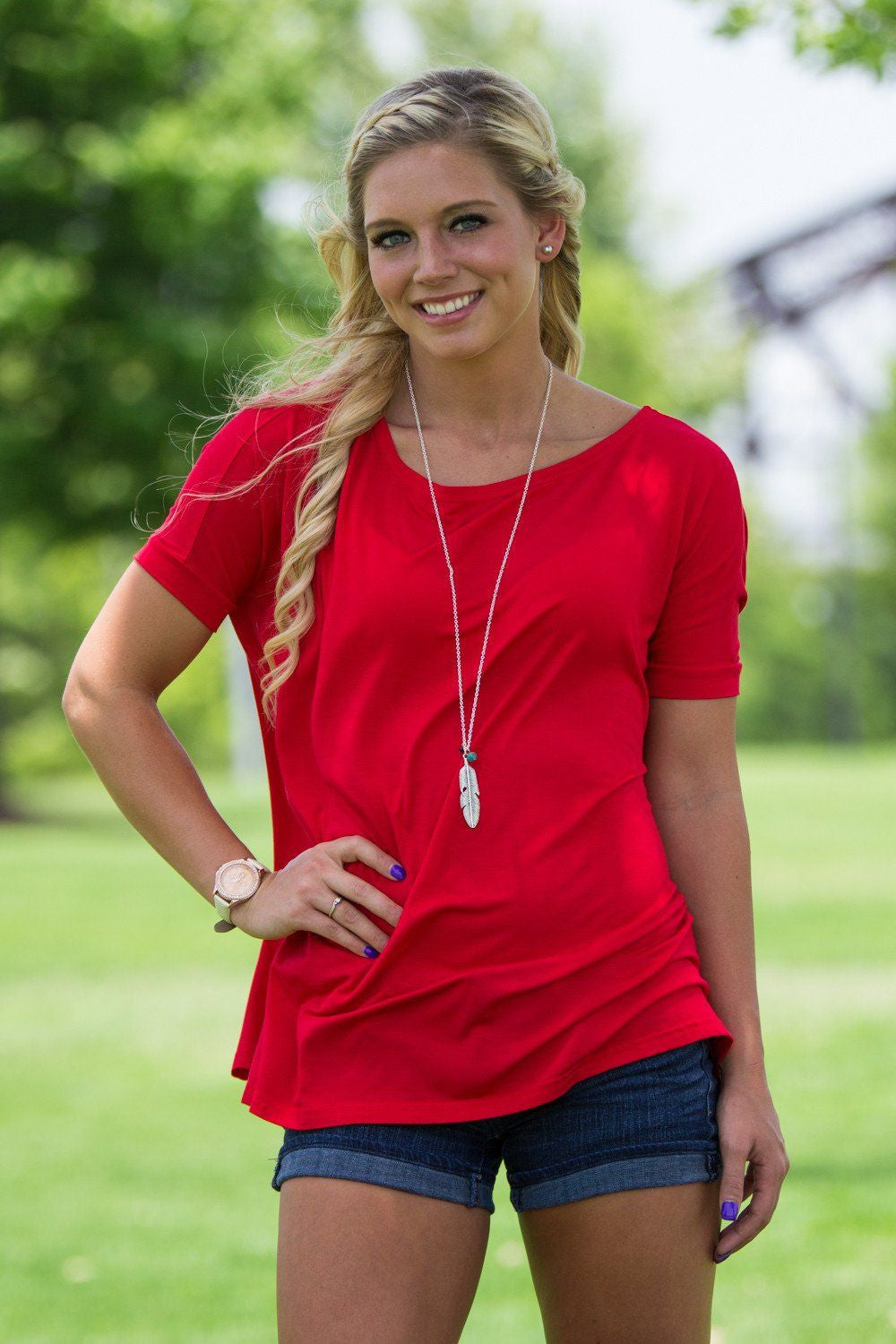 Short Sleeve Piko Top - Red - Piko Clothing