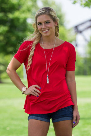 Short Sleeve Piko Top - Red - Piko Clothing