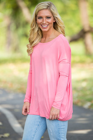 Long Sleeve Piko Top - Pink - Piko Clothing