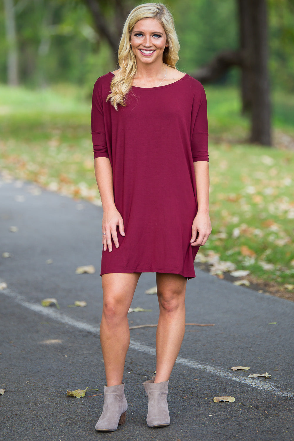 Half Sleeve Piko Tunic - Plum - Piko Clothing