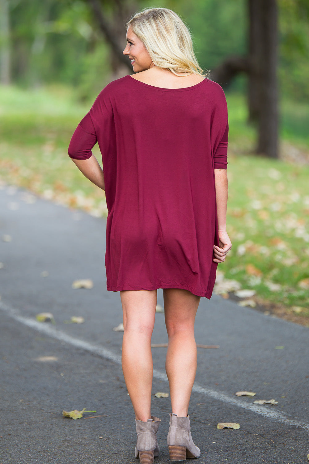 Half Sleeve Piko Tunic - Plum - Piko Clothing