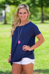 Short Sleeve Piko Top - Navy - Piko Clothing