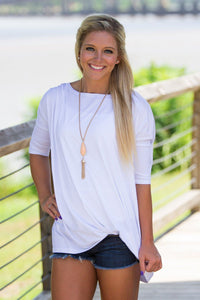 3/4 Sleeve Piko Top - White - Piko Clothing