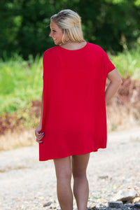 Short Sleeve Piko Tunic - Red - Piko Clothing