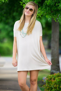 Short Sleeve Piko Tunic - Sand - Piko Clothing