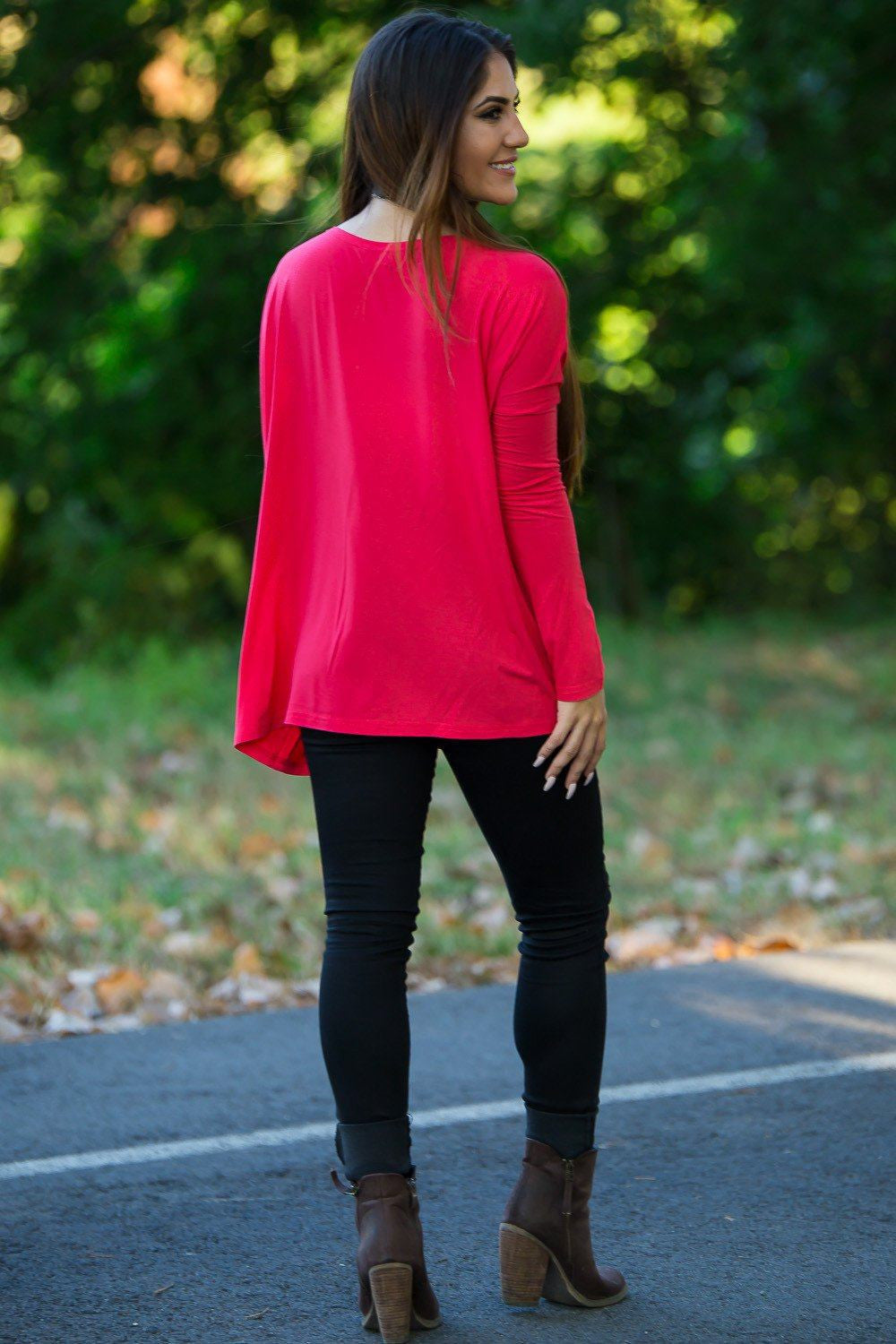 Long Sleeve Piko Top - Watermelon - Piko Clothing