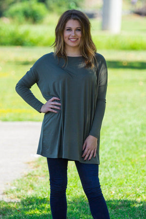 Long Sleeve Piko Tunic - Army - Piko Clothing
