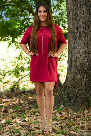 Half Sleeve Piko Tunic - Wine - Piko Clothing