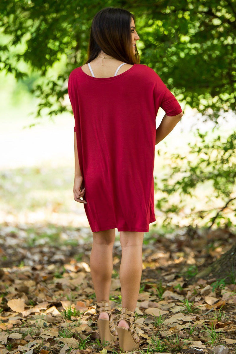 Half Sleeve Piko Tunic - Wine - Piko Clothing