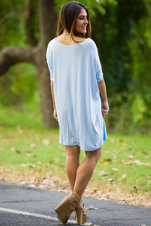 Half Sleeve Piko Tunic - Light Blue (FINAL SALE) - Piko Clothing