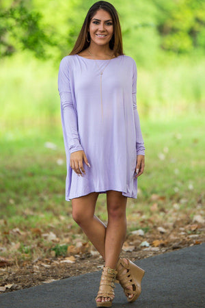 Long Sleeve Piko Tunic - Lilac - Piko Clothing