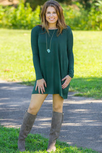 Long Sleeve Piko Tunic - Forest Green - Piko Clothing