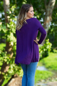 Long Sleeve Piko Top - Dark Purple - Piko Clothing
