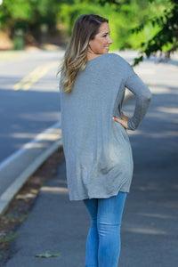 Long Sleeve Piko Tunic - Heather Grey - Piko Clothing