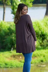 Long Sleeve Piko Tunic - Dark Brown - Piko Clothing