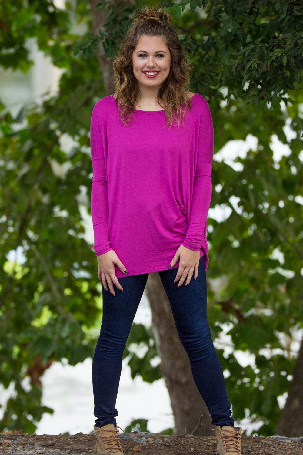 Long Sleeve Piko Top - Orchid - Piko Clothing
