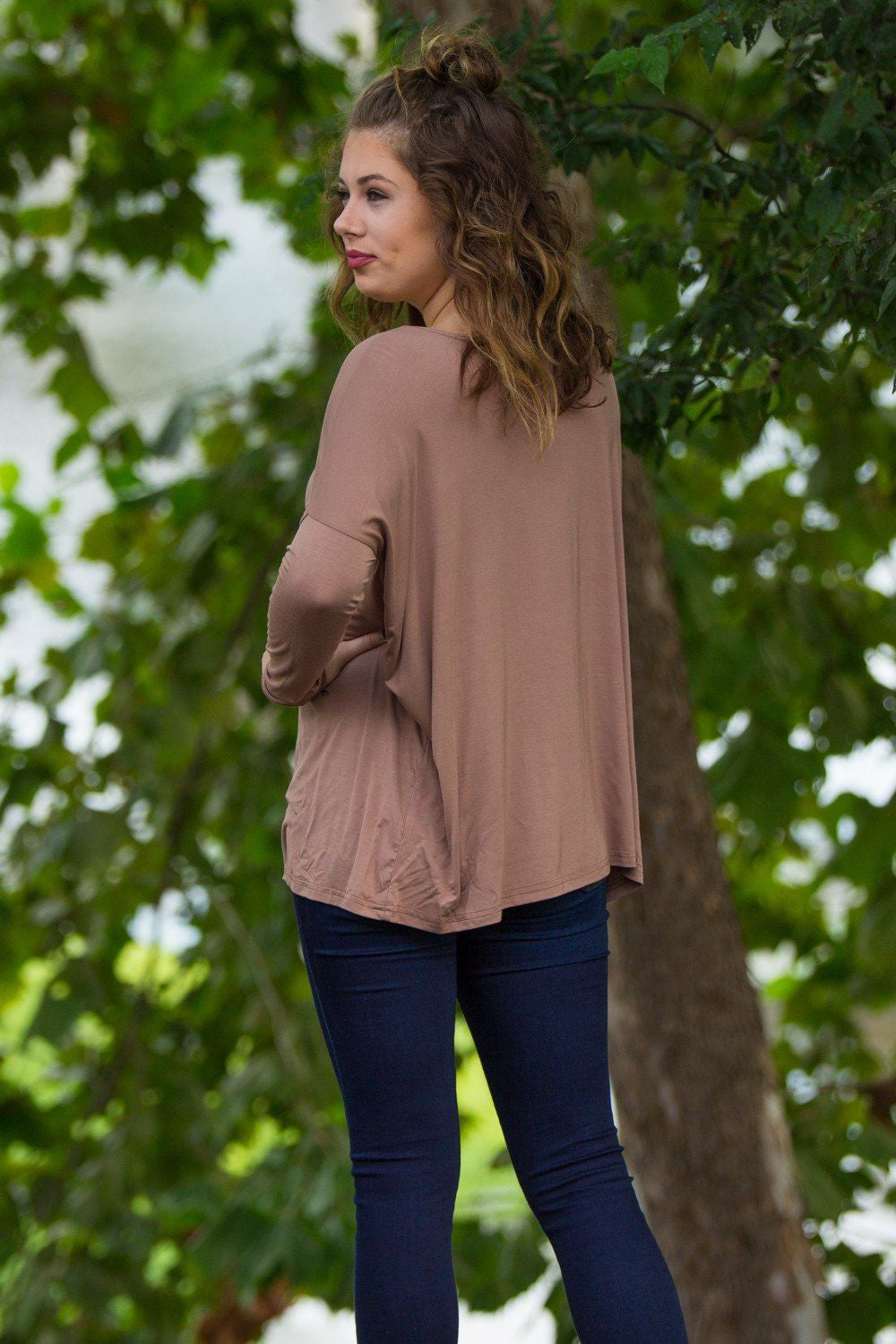 Long Sleeve Piko Top - Mocha - Piko Clothing
