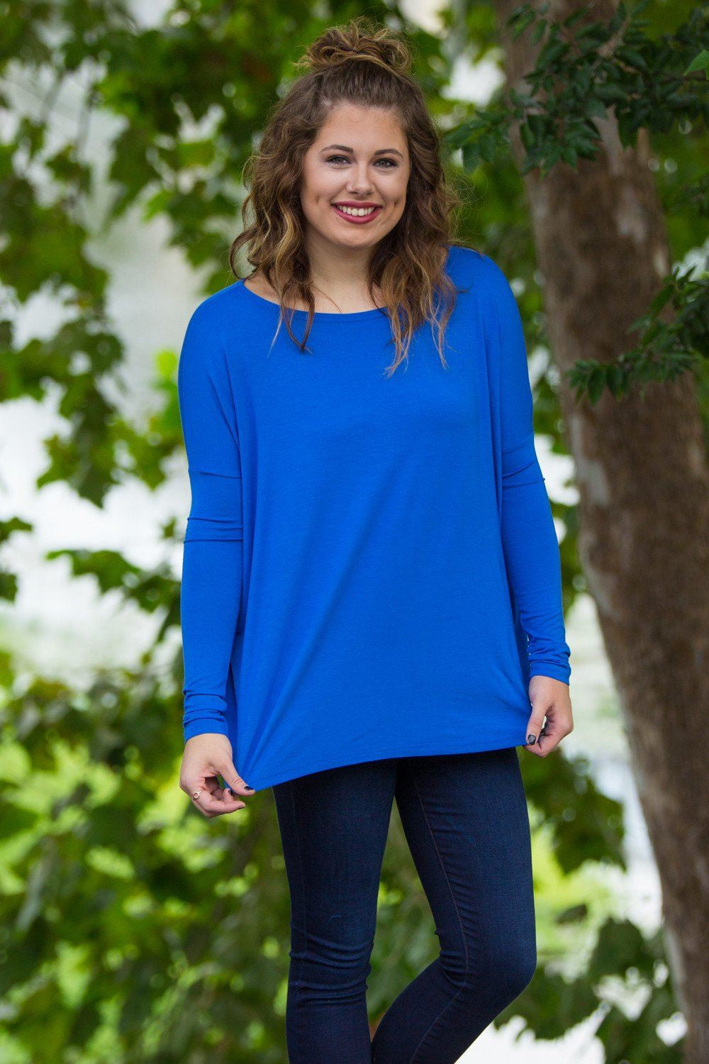 Long Sleeve Piko Top - Royal Blue - Piko Clothing