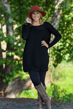 Long Sleeve Piko Tunic - Black - Piko Clothing