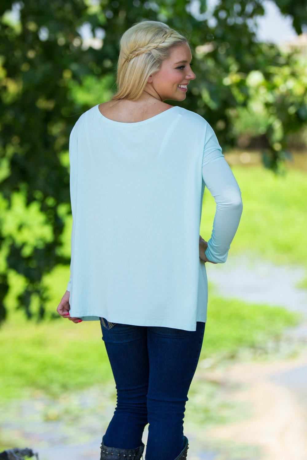 Long Sleeve Piko Top - Mint - Piko Clothing