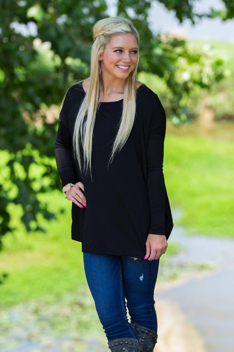 Long Sleeve Piko Top - Black - Piko Clothing