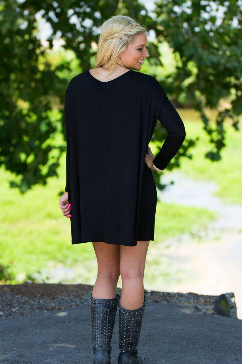 Long Sleeve Piko Tunic - Black - Piko Clothing