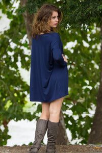 Long Sleeve Piko Tunic - Navy - Piko Clothing