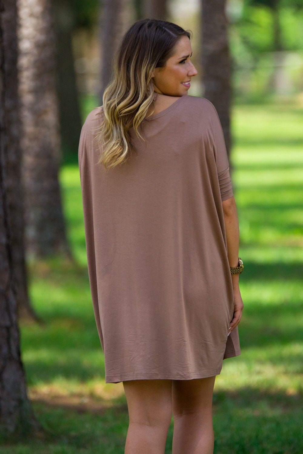 Half Sleeve Piko Tunic - Mocha - Piko Clothing