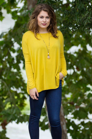 Long Sleeve Piko Top - Mustard - Piko Clothing
