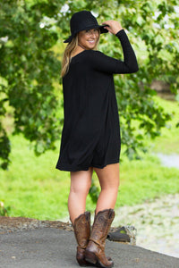 Long Sleeve Piko Tunic - Black - Piko Clothing