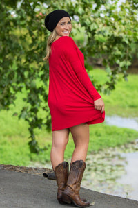 Long Sleeve Piko Tunic - Red - Piko Clothing