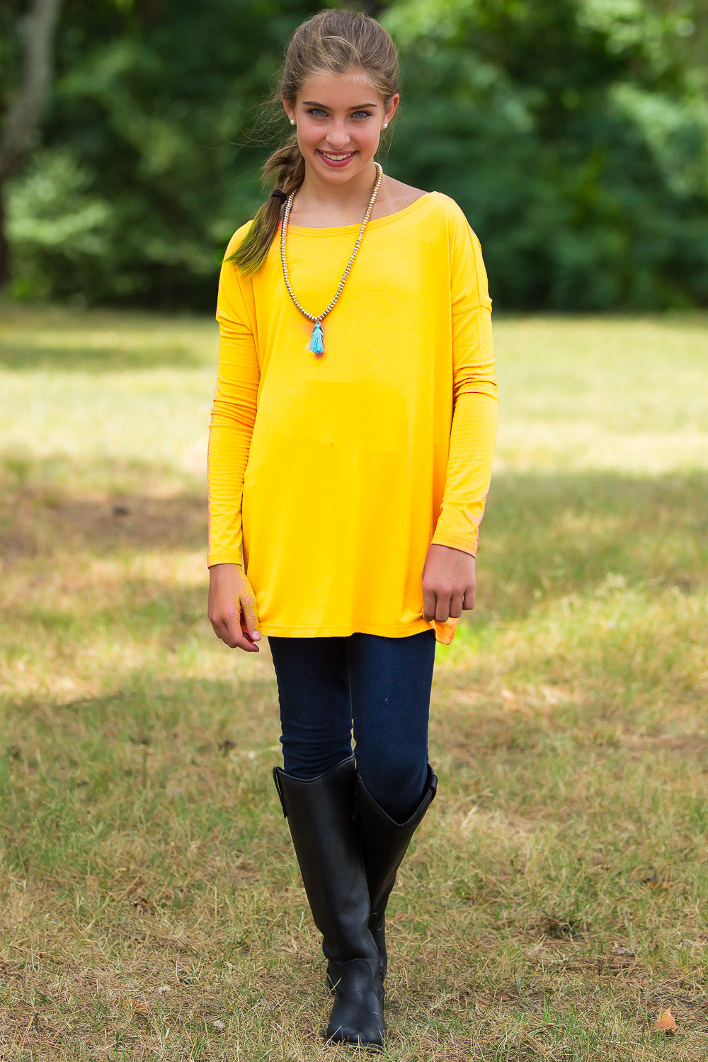 Long Sleeve Kids Piko Top - Buttercup - Piko Clothing