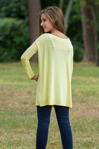 Long Sleeve Kids Piko Top - Yellow - Piko Clothing