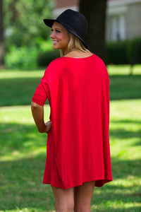 Half Sleeve Piko Tunic - Red - Piko Clothing