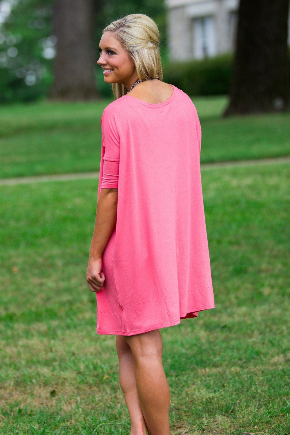 Half Sleeve Piko Tunic - Coral - Piko Clothing