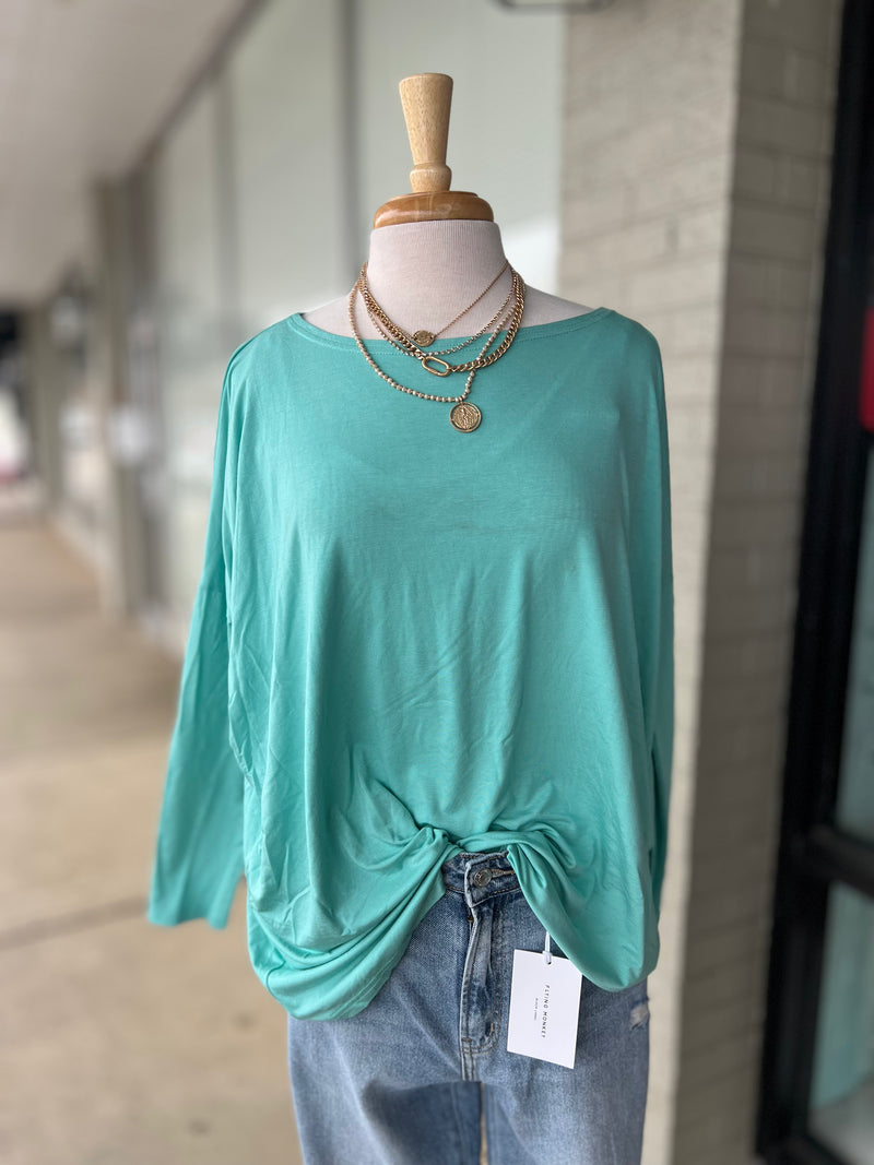 Long Sleeve Piko Top - Seamoss